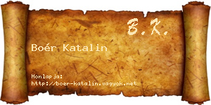 Boér Katalin névjegykártya